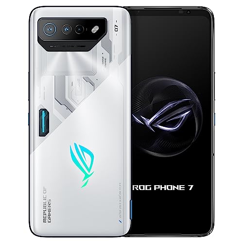 ASUS ROG Phone 7 Cell Phone, 6.78 FHD+ 2448x1080 165Hz, 6000mAh Battery, 50MP/13MP/5MP Triple Camera, 32MP Front, 16GB RAM, 512GB Storage, 5G LTE Unlocked Dual SIM, AI2205-16G512G-WH [US Version]