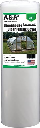 A&A Green Store Greenhouse Plastic 4 Year 6 mil UV Resistant Clear Polyethylene Film (25' x 40')