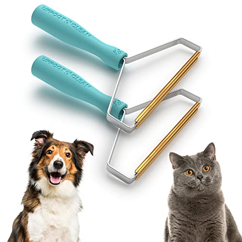 Uproot Cleaner Pro Pet Hair Remover 2 Pack - Reusable Cat Hair Remover - Dog Hair Remover Multi-Fabric Edge and Carpet Scraper by Uproot Clean - for Furniture, Pet Towers, More - Gets Every Hair
