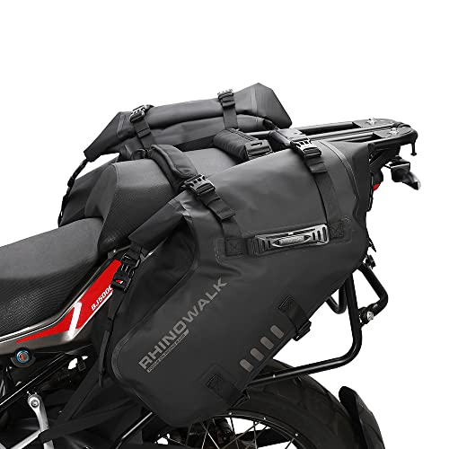 Rhinowalk Motorcycle Saddle Bags Waterproof Anti-Vibration Motor Side Shoulder Bag Motorbike Panniers 28L(14L*2) for most Adventure and Sport Bike Racks, 1 Pair