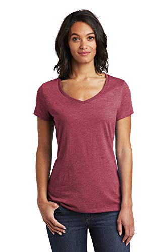 District Women's Very Important Tee V-Neck XL Heathered Cardinal