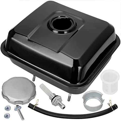 FVRITO Gas Fuel Tank with Stainsless Cap Compatible With Honda GX200 GX160 GX140 196cc Go-Kart Predator Engine Baja Warrior Heat 5.5HP 196CC 6.5HP MB165 MB200 Mini Bike Pit Bike