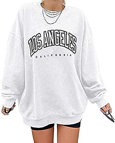 Women's Oversized Sweatshirt Los Angeles California Crewneck Long Sleeve Casual Loose Pullover Tops