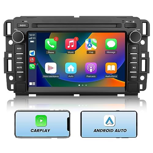 AWESAFE Car Stereo for Chevrolet/Buick/GMC Sierra Yukon Chevy Silverado Tahoe, Carplay Andriod Auto Touch Screen Android Radio with Bluetooth GPS Navigation, 2G Ram 32G ROM