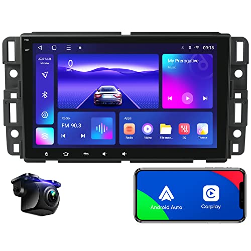 8 inch Car Stereo Radio for Chevrolet Chevy Silverado/GMC Sierra Yukon/Buick Enclave Android 12 Auto Carplay 8Core QLED Touch Screen Radio GPS Navigation Voice Control Wireless Mirroring 5GWIFI(3+32G)