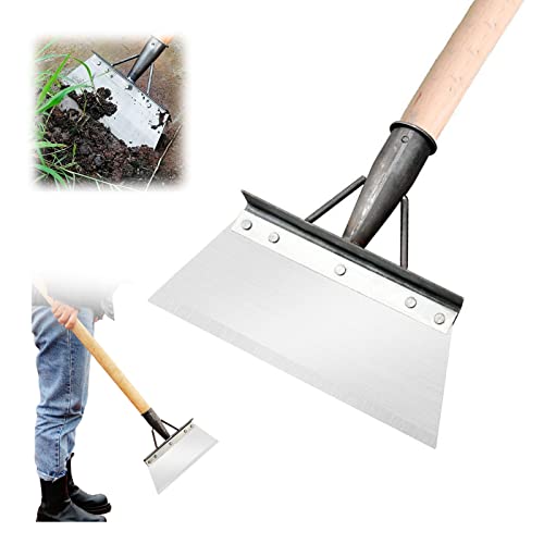 Multifunctional Cleaning Shovel, Square Garden Spade Shovel - Manganese Steel Flat Shovel Not Include Pole, 8-12" Heavy Duty Garden Tool for Digging, Lawn Edging, and Weed Removal - Silver (20CM)