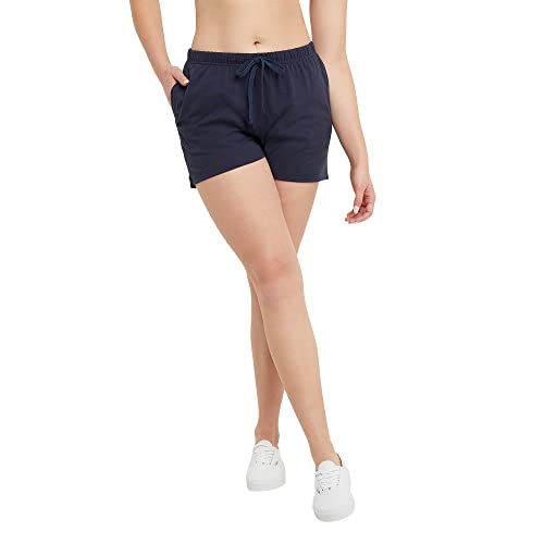 Hanes Originals, Cotton Jersey, Adjustable Shorts for Women, 2.5", Athletic Navy