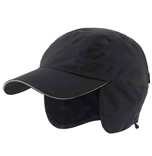 Connectyle Men's Outdoor Winter Hat Adjustable Waterproof Baseball Cap Fleece Lined Warm Hat Black