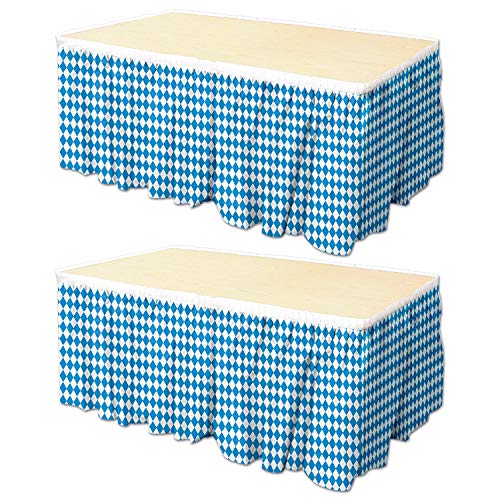 Live It Up! Party Supplies Oktoberfest Decorative Table Skirts Set of 2 (29 in x 14 ft)