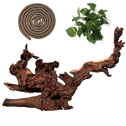 Hamiledyi Reptile Driftwood Decoration Natural Coral Driftwood Branches for Aquarium Reptiles Trunk Log Ornament Bendable Jungle Climbing Vines Decor for Bearded Dragon Lizad Amphibian Fish Tank