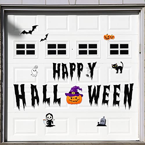 21 Pcs Happy Halloween Garage Door Decorations Magnets Refrigerator Magnets Halloween Bat Ghost Car Magnets Pumpkin Garage Door Ornaments Magnetic Stickers for Halloween Mailbox Car Garage Door Decor