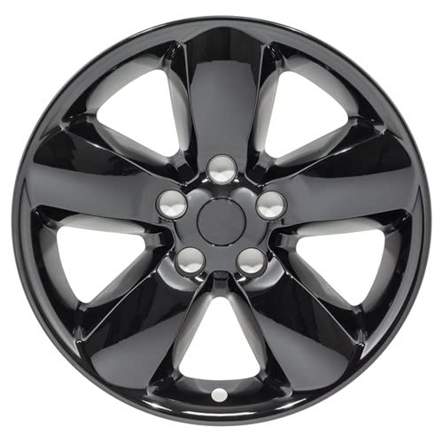 20" Gloss Black Wheel Skin Set Made for Dodge Ram (13-Up) | Durable ABS Plastic Cover - Fits Directly Over OEM Wheel