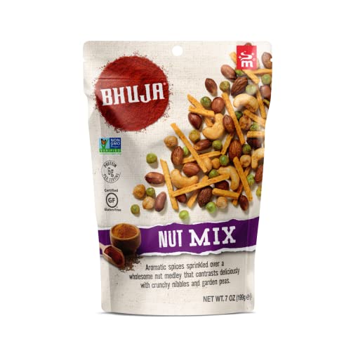 Majans Bhuja Gluten Free Snack Mix, Non-GMO | No Preservatives | Vegetarian Friendly | No Artificial Colors or Flavors, Nut Mix, 7 Ounce