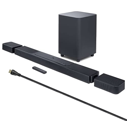 JBL BAR 1300X PRO 11.1.4 Soundbar with 12 in. Wireless Subwoofer Detachable Rear Speakers and 2m 8K Ultra High Speed HDMI Cable