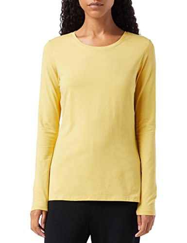 Amazon Essentials Women's Classic-Fit Long-Sleeve Crewneck T-Shirt (Available in Plus Size), Dark Yellow, Large