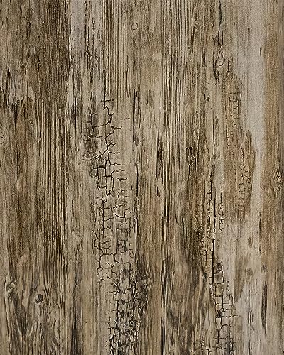 Livebor Brown Wood Grain Contact Paper Wood Peel and Stick Wallpaper 17.7inch x 118.1inch Faux Wood Contact Paper Rustic Wood Self Adhesive Wallpaper Peel and Stick Distressed Wood Look Wallpaper