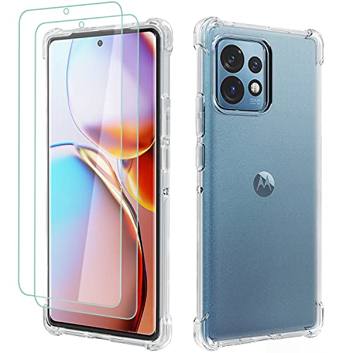 Osophter for Motorola Edge 40 Pro Case,Motorola Edge Plus 2023 Case Clear with Screen Protector Reinforced Corners TPU Shock-Absorption Flexible Cell Phone Cover for Moto X40/X40 Pro(Clear)