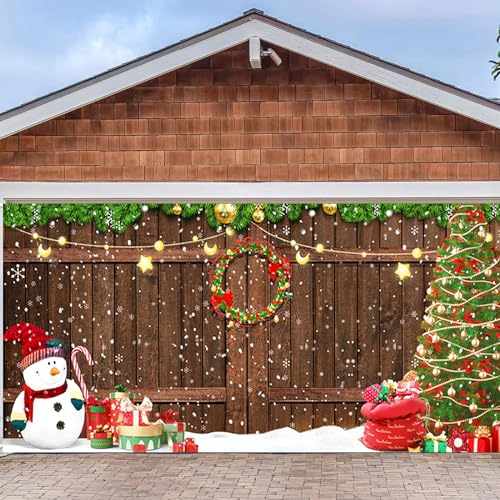 6 x 13 ft Garage Door Christmas Decorations, 2023 Merry Christmas Garage Door Banner, Large Christmas Garage Door Decorations, Christmas Garage Door Cover for Nativity Holiday Wall Photo Background