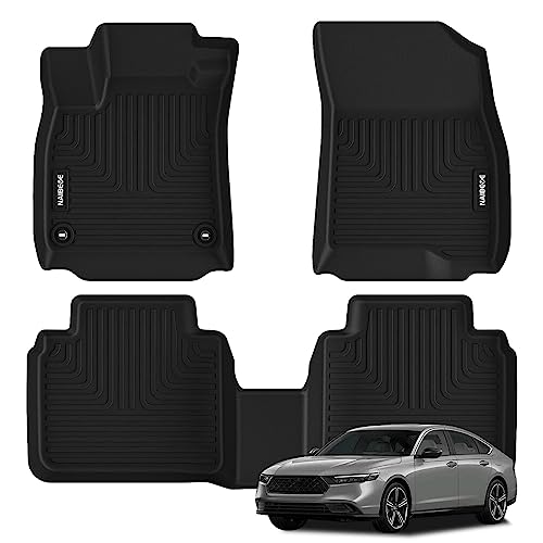 Naibeve Floor Mats for 2023 2024 Honda Accord (Include Hybrid) - All Weather Custom Fit for 2023 Honda Accord Floor Mats Liners Front & Rear Row Waterproof Interior Accessories