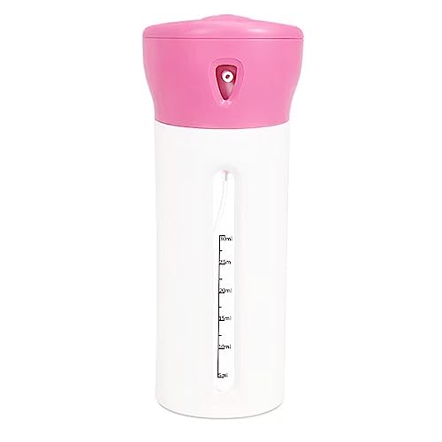 Harewu 4 in 1 Travel Liquid Dispenser Container, Portable Travel Leak Proof Container with 4 Liquid Dispensing Bottles.for Toiletries, Shampoo,Conditioner,Lotion,Shower Gel, Cosmetics (Pink)