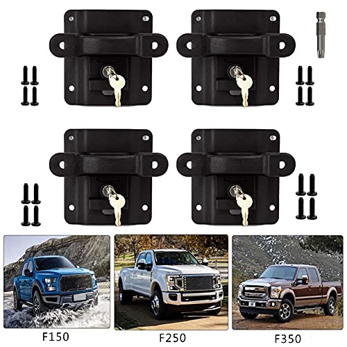 Byredio Bed Tie Down Anchors for Ford F150 F250 F350 2015-2021 Truck Cargo Bed Tie Downs Boxlink Cleats with Plates, Replacement for FL3Z99000A64B FL3Z-9928408-AB