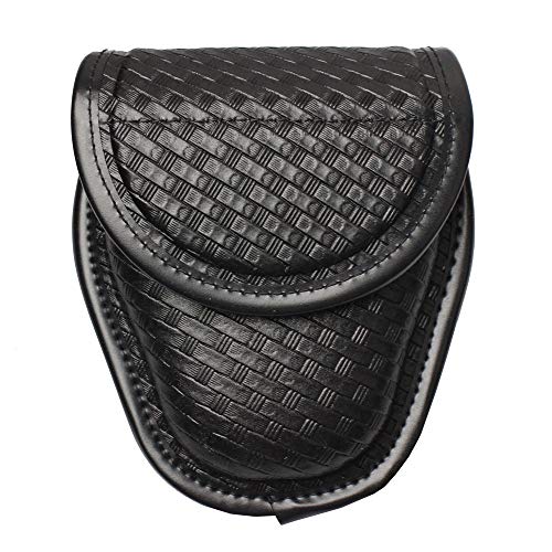 ROCOTACTICAL Basketweave Single Handcuff Case, Hidden Snap Handcuff Holder Pouch, Molded Single Cuff Case