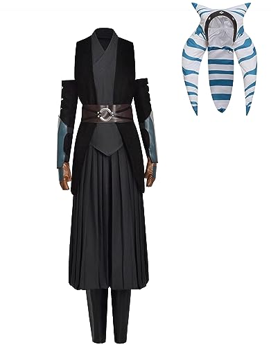 Masfrida Adult Tano Costume Outsuit Cospaly Womens SW Rebels Suit with Headpiece Halloween Deluxe Fullset(XS)