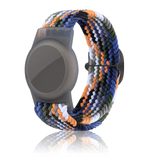 Kids Bracelet Compatible with AirTag, GPS Kid Tracker Holder Braided Wristband for Apple Air Tag, 2022 Upgraded Nylon Adjustable Anti Lost Airtag Watch Band for Kids Children Elders (Navy Blue)