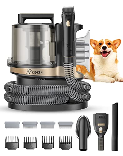 Kidken Pet Grooming Vacuum & Dog Grooming Kit Suction 99% Pet Hair,3.3L Large Capacity Low Noise Dog Grooming Vacuum with 4 Pet Grooming Tools for Shedding Grooming Dogs Cats and Other Animals Hair