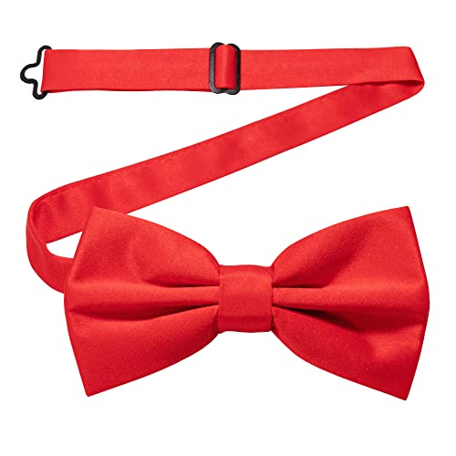 JEMYGINS Red Pre-tied Bow Tie Adjustable Bowtie for Men(7)