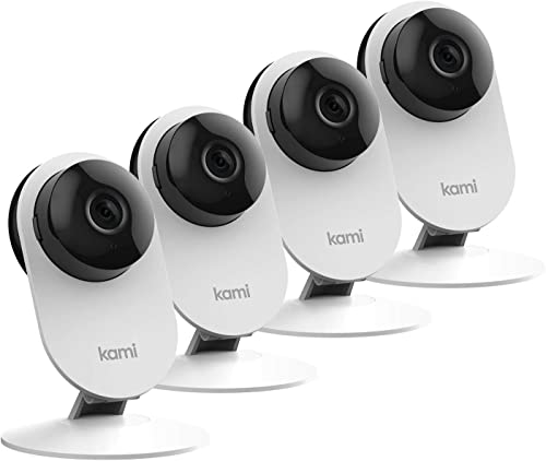 Kami 1080P Security Camera 4PCS, Indoor Home Surveillance System with AI Detection, Activity Zone, Kami & YI Home APP, Compatible with Alexa & Google