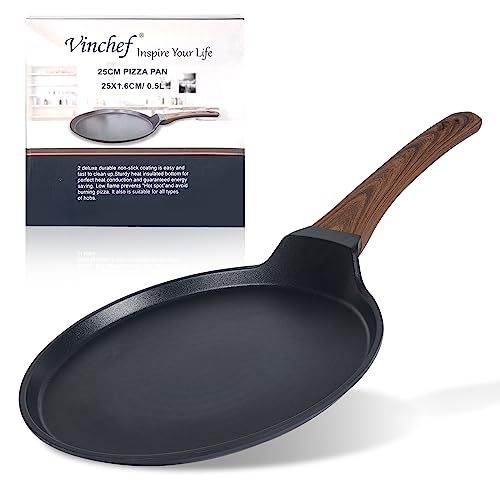 Vinchef Nonstick Crepe Pan, 11inch Skillet Pan for Dosa Tawa Omelette Tortillas Crispy Pancake, Griddle Pancake Pan, PFOA FREE and Induction Compatible