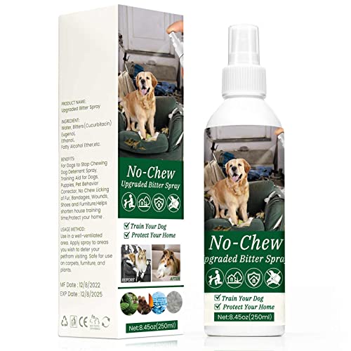 JOPROCH Bitter Apple Spray for Dogs to Stop Chewing, 250ML - No Chew Spray for Dogs, Effective Anti Scratch Furniture Protector, Dog Deterrent Spray, Safe Formula, Indoor & Outdoor Use