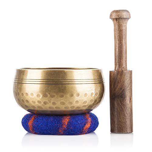 Ohm Store Tibetan Singing Bowl Set  Meditation Sound Bowl Handcrafted in Nepal for Yoga, Chakra Healing, Mindfulness, and Stress Relief  Unique Spiritual Gifts for Women and Men