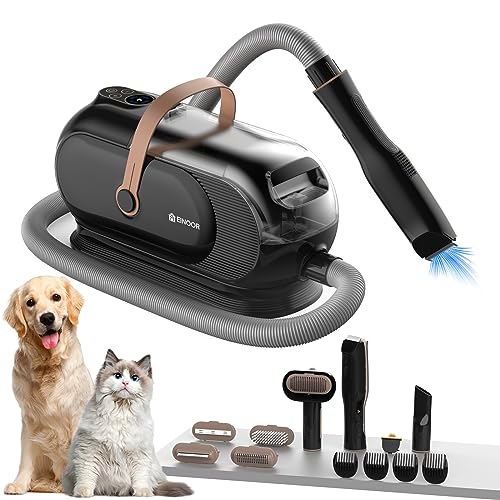 Professional Pet Grooming Kit with Vacuum Function-3L Capacity,7 Replaceable Heads,4 Limit Combs-Suitable for Pets Lengths-Includes Grooming Brush,DeShedding Brush-Low Noise Design-Black