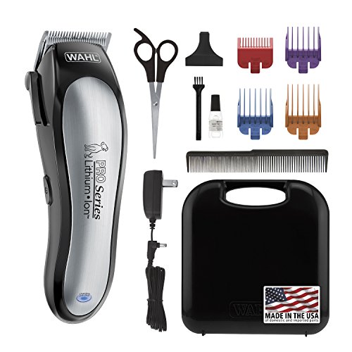 Wahl Lithium Ion Pro Series Cordless Animal Clippers  Rechargeable, Heavy-Duty, Electric Dog & Cat Grooming Kit for Small & Large Breeds with Thick to Heavy Coats  Model 9766