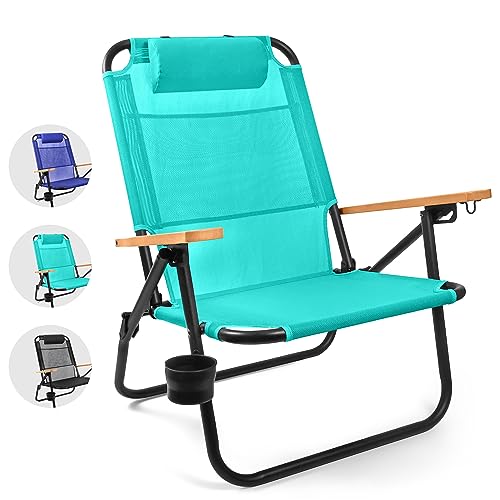 Water Buffalo Beach Chair - Premium Backpack Beach Chair for Adults - Beach Chair with Backpack Straps - Foldable and Reclining Beach Chair - Bondi Backpack Chair