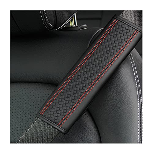 zipelo 2PCS Car Seat Belt Cover, Soft Shoulder Strap Covers Harness Pads, Safety Leather Seatbelt Comfort Driving Cushion Protect Your Neck and Shoulder Universal for Car, Truck, SUV (Black/Red)