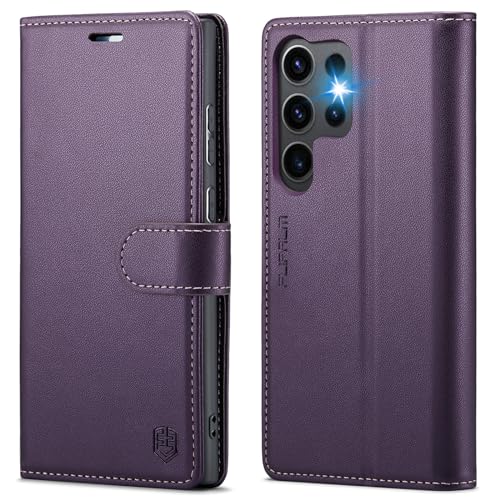 FLIPALM for Samsung Galaxy S23 Ultra Wallet Case with RFID Blocking Credit Card Holder, PU Leather Folio Flip Kickstand Protective Shockproof Cover Women Men for Samsung S23 Ultra Phone case(Purple)
