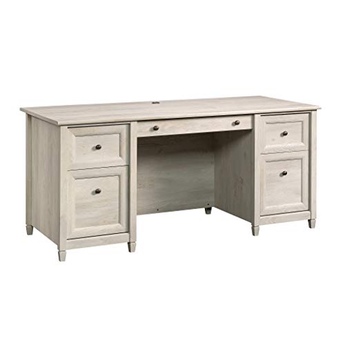 Sauder Edge Water Executive Desk, L: 65.12" x W: 29.53" x H: 29.37", Chalked Chestnut