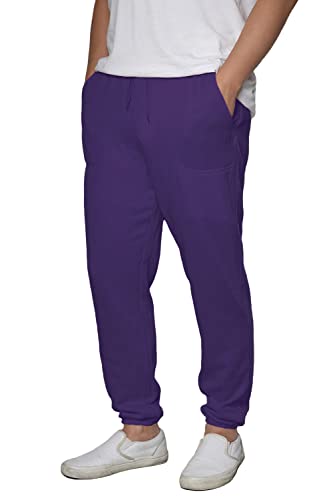 URBANJ Men's Casual Lightweight Fleece Jogger Sweatpants Lounge Pants (XL, 078 Purple),X-Large