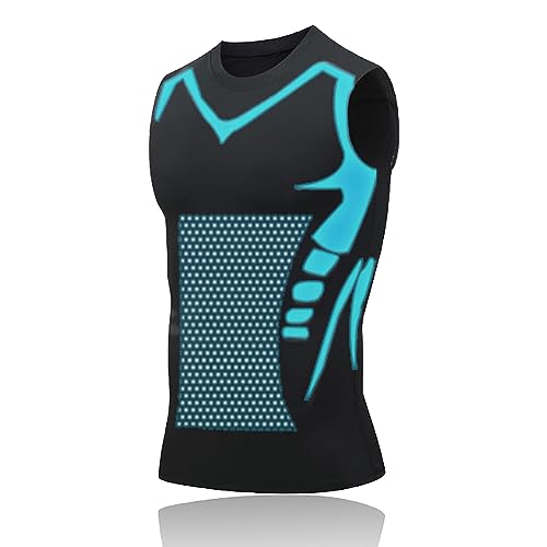 2023 New Version Energxcel Ionic Shaping Vest for Men to Build A Perfect Body,Comfortable and Breathable Ice-Silk Fabric (M,Black)