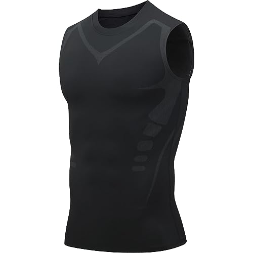 2023 New Version Ionic Shaping Vest - MENIONIC Tourmaline PostureCorrector Vest, New Version Ionic Shaping Sleeveless Shirt (Black,Large)