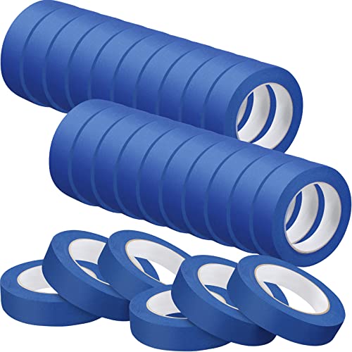 Blue Painters Tape 1 Inch Masking Tape Bulk Multi Pack Safe Paint Paper Tape Clean Release Blue Painters Tape for Wall Painting Decoration Supplies (36 Rolls, 1 Inch x 55 Yards)