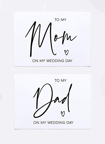 To My Mom To My Dad On My Wedding Day Card Set Modern Wedding Cards for Parents of Bride and Groom