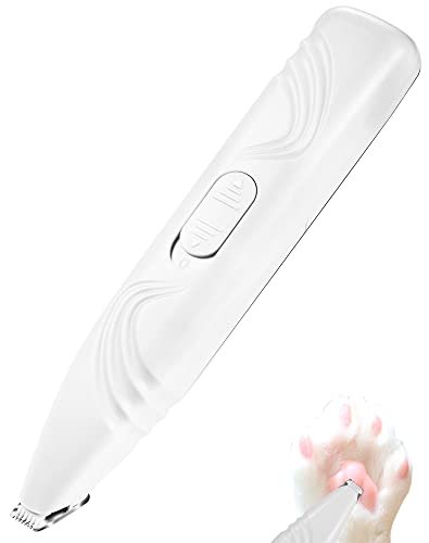 LEYOUFU Dog Paw Trimmer for Grooming, Cordless Electric Small Pet Grooming Clippers Hair Trimmer for Dogs Cats, Low Noise for Trimming Pet's Hair Around Paws, Eyes, Ears, Face, Rump (White)
