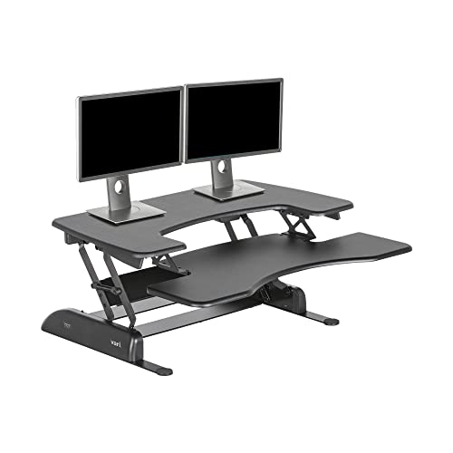 Vari - VariDesk Pro Plus 36 - Desktop Standing Desk Converter - Adjustable Desk Riser with 11 Height Settings - Sit Stand Desk Dual Monitor Standing Desk Riser With Spring Loaded Lift (Black)