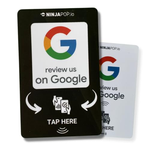 Ninja Pop NFC Google Review Card - Generate Google Reviews Digitally - Pop Card -Programmed for You - Smart Card - Tap Card for Reviews