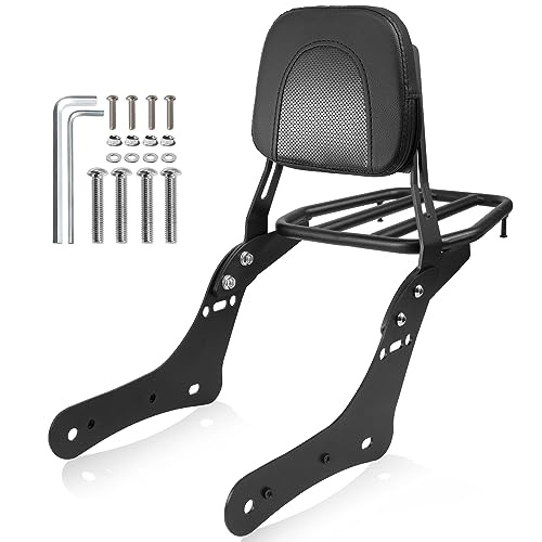 Eumti Sissy Bar Luggage Rack for Kawasaki,Detachable Rear Passenger Backrest with Remove Holder Shelf Carrier Compatible with Vulcan VN650 EN650 S650 2015-2023