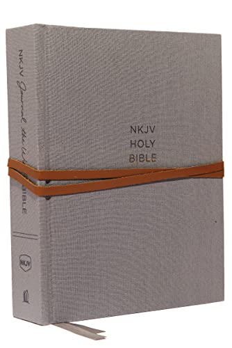 NKJV, Journal the Word Bible, Cloth over Board, Gray, Red Letter, Comfort Print: Reflect, Journal, or Create Art Next to Your Favorite Verses